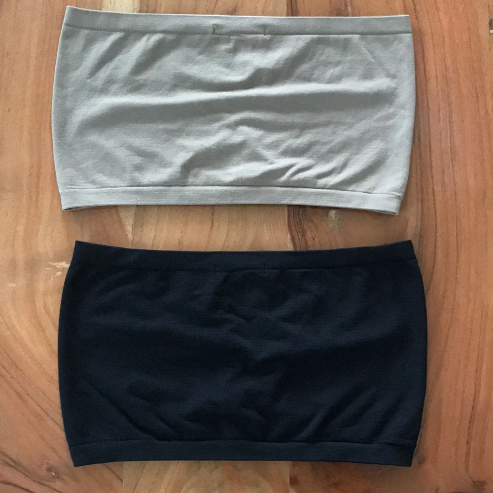 NWOT two bandeaus - tan and black